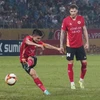 Siêu phẩm đá phạt của tiền vệ Quang Hải giúp Câu lạc bộ Công an Hà Nội giành chiến thắng 2-0 trước đội khách Sông Lam Nghệ An.
