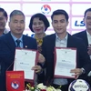 Mùa giải 2024 là năm thứ 13 liên tiếp, Giải Bóng đá Nữ Vô địch Quốc gia nhận được sự đồng hành của Công ty Trách nhiệm hữu hạn Thương mại Thiết bị điện Thái Sơn Bắc trên cương vị là nhà tài trợ chính của Giải đấu. (Ảnh: Việt Anh/Vietnam+)