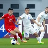 Nhận thất bại 0-3 trước U23 Uzbekistan (áo trắng) ở lượt trận cuối tại bảng D, U23 Việt Nam sẽ đối đầu với đối thủ U23 Iraq tại tứ kết Giải U23 châu Á 2024. (Ảnh: AFC)
