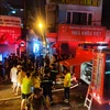 Tối 14/5, một ngọn lửa lớn bất ngờ bùng phát tại một cơ sở kinh doanh ở địa chỉ ngõ 509 đường Vũ Tông Phan, quận Thanh Xuân, Hà Nội. (Ảnh: Hoài Nam/Vietnam+)