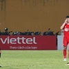 Thể Công-Viettel sẽ không có sự phục vụ của tiền vệ Jaha (số 7) sau khi cầu thủ này nhận thẻ đỏ ở trận đấu gặp Bình Định tại vòng 18 vừa qua. (Ảnh: Việt Anh/Vietnam+)