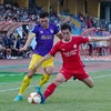 Trận "Derby Thủ đô" giữa Thể Công-Viettel (áo đỏ) và Hà Nội FC là tâm điểm ở vòng 2 V-League 2024-2025. (Ảnh: Việt Anh/Vietnam+)