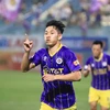 Tiền vệ Hai Long ghi bàn thắng duy nhất giúp Hà Nội FC giành chiến thắng trước Bình Dương ở vòng 8 V-League. (Ảnh: Việt Anh/Vietnam+)