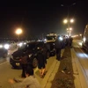 Hiện trường vụ việc dồn toa trên cầu Thanh Trì đêm 18/3 (Ảnh: PV/Vietnam+) 