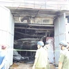 Hiện trường vụ cháy khiến 8 người tử vong tại Hoài Đức, Hà Nội (Ảnh: PV/Vietnam+)