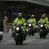 Lực lượng Cảnh sát giao thông trong buổi lễ ra quân đảm bảo an ninh, an toàn cho Hội nghị thượng đỉnh Mỹ-Triều Tiên lần thứ 2 (Ảnh: D.H) 