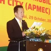 Chủ tịch HĐQT kiêm Tổng Giám đốc Tập đoàn T&T Group Đỗ Quang Hiển phát biểu khai mạc Hội thảo Dự án thành phố công nghệ cao năng lượng di động Châu Á – Thái Bình Dương