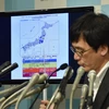 Chuyên gia động đất của Cơ quan khí tượng Nhật Bản trong cuộc họp báo thông báo về động đất tại Tokyo, ngày 30/5. (Nguồn: Kyodo/TTXVN)