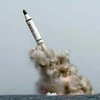 Triều Tiên bắn thử thành công một loại tên lửa đạn đạo phóng từ tàu ngầm vào sáng 9/5. (Nguồn: Yonhap/TTXVN) 