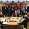 Các nhà lãnh đạo BRICS thảo luận tại hội nghị ngày 9/7. (Nguồn: THX/TTXVN) 