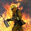 Lính cứu hỏa làm nhiệm vụ tại hiện trường vụ cháy gần Clearlake, California. (Nguồn: AFP/TTXVN)