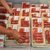 Thịt bò Australia được bày bán tại một siêu thị. (Nguồn: AFP/TTXVN)