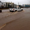 Cảnh ngập lụt do bão tại Manzanillo, bang Colima, Mexico ngày 23/10. (Nguồn: AFP/TTXVN)