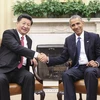 Tổng thống Mỹ Barack Obama hội đàm với Chủ tịch Trung Quốc Tập Cận Bình tại Nhà Trắng ngày 25/9. (Nguồn: THX/TTXVN)