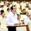 Đại biểu Quốc hội Thành phố Hồ Chí Minh Huỳnh Thành Lập phát biểu ý kiến. (Ảnh: Phương Hoa/TTXVN)