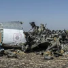 Mảnh vỡ máy bay A321 tại hiện trường ở Wadi al-Zolomat, bán đảo Sinai, Ai Cập ngày 1/11. (Nguồn: AFP/TTXVN)