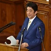 Thủ tướng Nhật Bản Shinzo Abe phát biểu trong một cuộc họp ở thủ đô Tokyo. (Nguồn: AFP/TTXVN)
