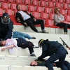 Cảnh sát Pháp tham gia diễn tập chống khủng bố tại sân vận động ở Valence, Pháp ngày 21/4. (Nguồn: AFP/TTXVN)