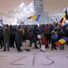 Hàng nghìn người tham gia cuộc biểu tình chống Chính phủ ở thủ đô Bucharest. (Nguồn: EPA/TTXVN)