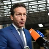 Chủ tịch Eurogroup Jeroen Dijsselbloem trả lời phỏng vấn báo chí tại Brussels, Bỉ. (Nguồn: AFP/TTXVN)