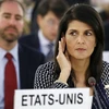 Đại sứ Mỹ tại Liên hợp quốc Nikki Haley tại phiên họp Hội đồng Nhân quyền Liên hợp quốc ở Geneva, Thụy Sĩ ngày 6/6. (Nguồn: EPA/TTXVN)