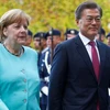 Tổng thống Moon Jae-in và Thủ tướng Angela Merkel. (Nguồn: Reuters)