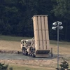 Hệ thống phòng thủ tên lửa tầm cao giai đoạn cuối (THAAD) của Mỹ được triển khai tại Seongju, Hàn Quốc ngày 30/5. EPA/TTXVN
