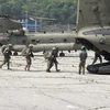 Binh sỹ tham gia diễn tập quân sự tại tỉnh Gyeonggi, Hàn Quốc. (Nguồn: EPA/TTXVN)
