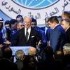 Đặc phái viên Liên hợp quốc về Syria Staffan de Mistura (giữa, phía trước) phát biểu tại Đại hội Đối thoại Dân tộc Syria ở Sochi (Nga) ngày 30/1. (Nguồn: AFP/TTXVN)