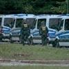 Cảnh sát tới một trung tâm người tị nạn ở bang Baden-Wuerttemberg. (Nguồn: AFP/TTXVN)