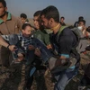 Chuyển người biểu tình Palestine bị thương trong xung đột với binh sỹ Israel tại khu vực biên giới Dải Gaza với Israel ngày 15/5. (Nguồn: THX/TTXVN)