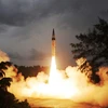 Tên lửa Agni-V được phóng thử từ đảo Abdul Kalam ngoài khơi Odisha, Ấn Độ hồi tháng Một. (Nguồn: EPS/TTXVN)