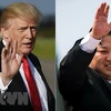 Tổng thống Donald Trump (trái) với nhà lãnh đạo Triều Tiên Kim Jong-un (phải). (Nguồn: AFP/TTXVN)