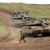 Binh sỹ Israel tham gia một cuộc tập trận tại khu vực cao nguyên Golan ngày 7/5. (Nguồn: AFP/TTXVN)