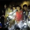 Đội bóng thiếu niên bị mắc kẹt trong hang Tham Luang ngày 3/7. (Nguồn: AFP/TTXVN)