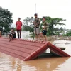 Cảnh ngập lụt sau khi đập thủy điện Sepien Senamnoi tại tỉnh Attapeu, Lào bị vỡ ngày 24/7. (Ảnh: EPA/TTXVN)