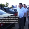 Tổng thổng Philippines Rodrigo Duterte tại buổi tiêu hủy. (Nguồn: timesofoman.com)