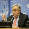 Tổng Thư ký Liên hợp quốc Antonio Guterres phát biểu tại một cuộc họp báo ở New York, Mỹ. (Ảnh: THX/TTXVN)