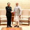Thủ tướng Ấn Độ Narendra Modi (phải) tiếp Bộ trưởng Quốc phòng Trung Quốc, Tướng Ngụy Phụng Hòa. (Nguồn: narendramodi.in)
