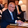 Ông Scott Morrison tại buổi nhậm chức Thủ tướng Australia ở Canberra ngày 24/8. 9Ảnh: AFP/TTXVN)