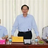 Bộ trưởng Bộ Nội vụ Lê Vĩnh Tân phát biểu tại một buổi làm việc. (Ảnh minh họa. Nguyễn Thành/TTXVN)