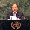 Thủ tướng Nguyễn Xuân Phúc phát biểu tại Phiên thảo luận Đại hội đồng Liên hợp quốc lần thứ 73. (Ảnh: Thống Nhất/TTXVN)