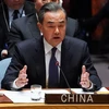Bộ trưởng Ngoại giao Trung Quốc Vương Nghị phát biểu tại cuộc họp của Hội đồng Bảo an Liên hợp quốc ở New York, Mỹ ngày 27/9/2018. (Ảnh: AFP/TTXVN)