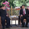 Chủ tịch Trung Quốc Tập Cận Bình tiếp nhà lãnh đạo Triều Tiên Kim Jong-un tại Đại Liên (Nguồn: THX)