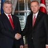 Tổng thống Thổ Nhĩ Kỳ Recep Tayyip Erdogan (phải) và người đồng cấp Ukraine Petro Poroshenko. (Nguồn: hurriyetdailynews.com)