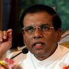 Tổng thống Sri Lanka Maithripala Sirisena phát biểu tại Colombo, Sri Lanka. (Ảnh: TTXVN phát)