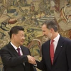 Chủ tịch Trung Quốc Tập Cận Bình gặp Quốc vương Tây Ban Nha Felipe VI ngày 27/11. (Nguồn: AP)