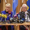 Ngoại trưởng Thụy Điển Margot Wallstrom (trái) và Đặc phái viên của Liên hợp quốc về Yemen Martin Griffiths tại cuộc đàm phán ở Stockholm ngày 6/12/2018. (Ảnh: AFP/TTXVN)