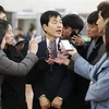 Giám đốc điều hành công ty Samsung BioLogics Co. Kim Tae-han (giữa) phát biểu với báo giới tại Seoul, Hàn Quốc ngày 31/10/2018. (Ảnh: Yonhap/TTXVN)