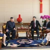 Chủ tịch Trung Quốc Tập Cận Bình (giữa, phải) trong cuộc gặp nhà lãnh đạo Triều Tiên Kim Jong-un (giữa, trái) tại Bắc Kinh ngày 8/1/2019. (Ảnh: THX/TTXVN)